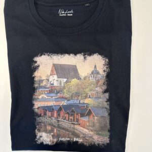 T-paita Porvoo-kuvalla, M koko luomupuuvillaa